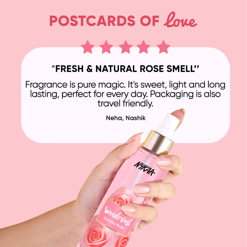 Wanderlust Fragrance Mist For Her - Country Rose | Grocsy