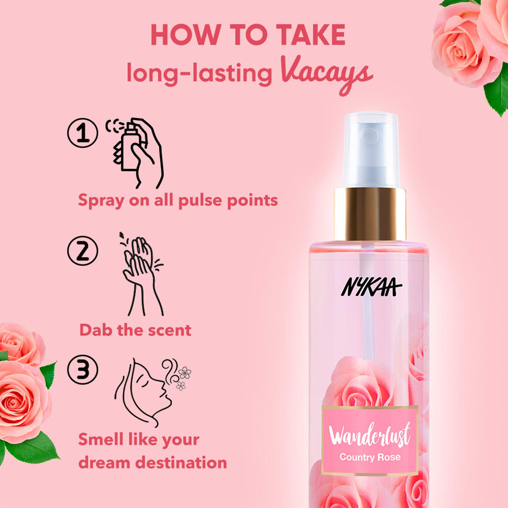 Wanderlust Fragrance Mist For Her - Country Rose | Grocsy