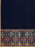 Sangria Navy Blue Solid Saree | Grocsy