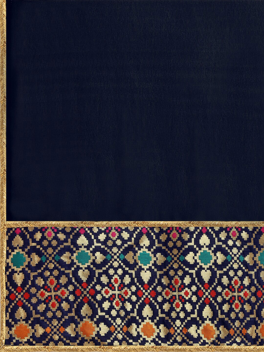 Sangria Navy Blue Solid Saree | Grocsy