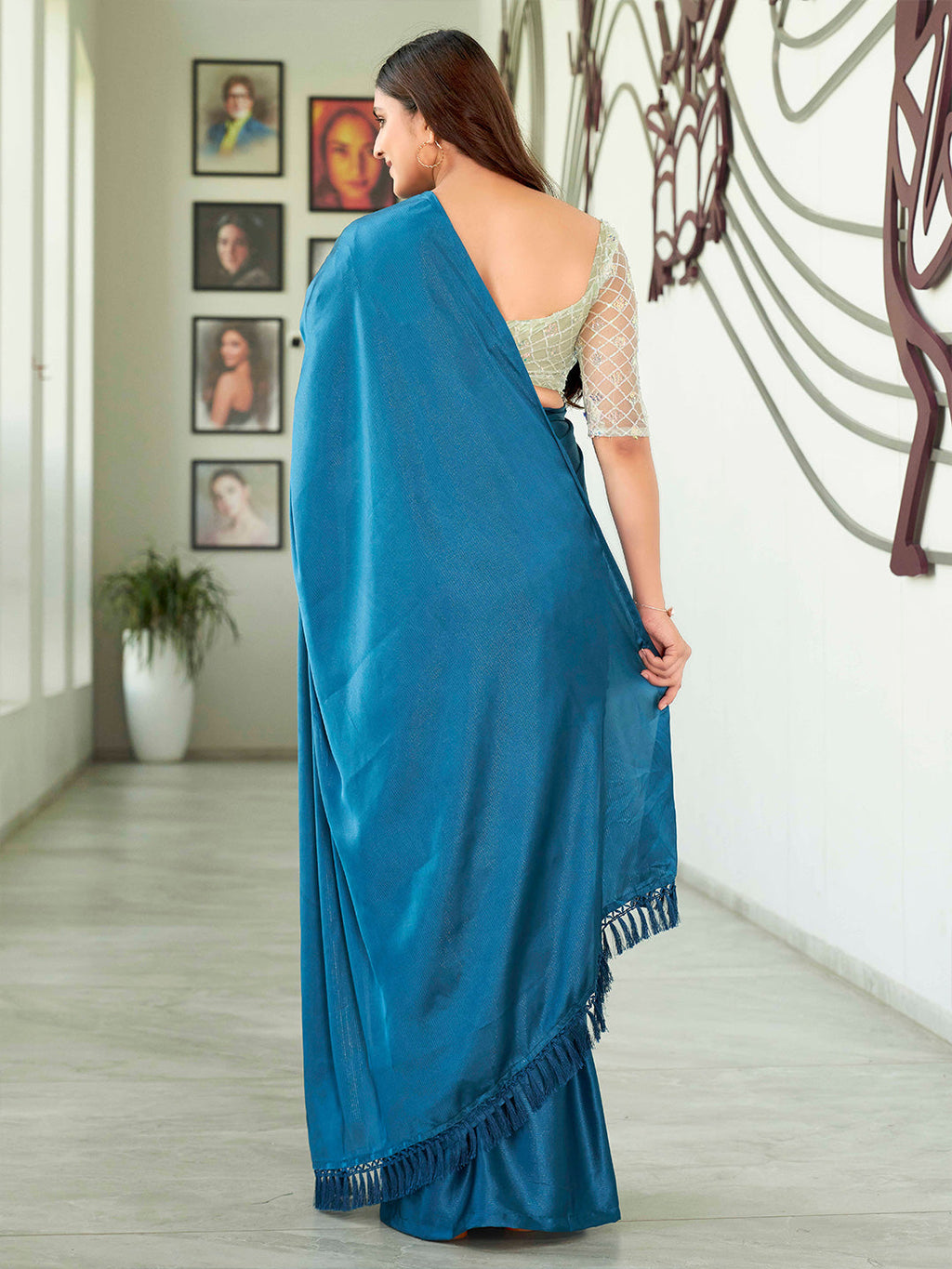Tikhi Imli Solid Satin Saree | Grocsy