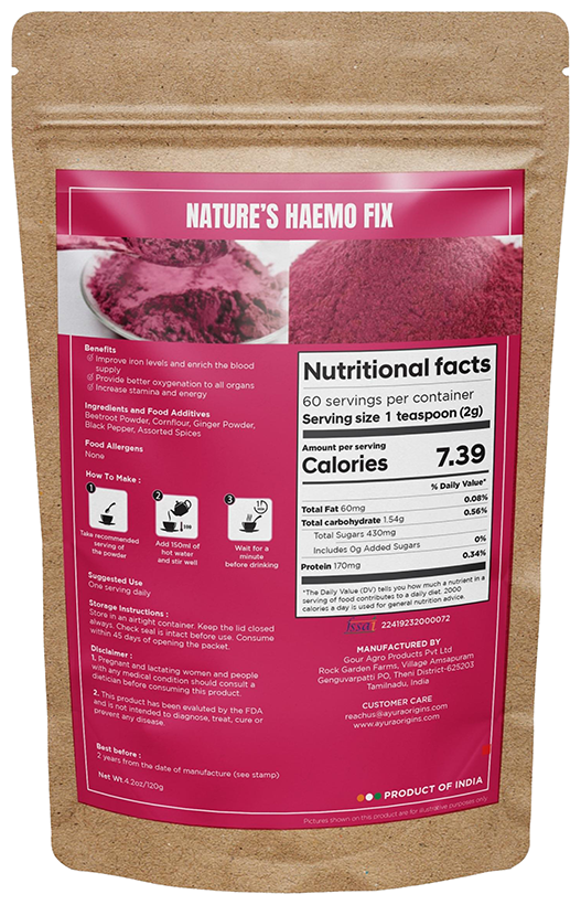 Ayura Origins Nature's Haemo Fix Powder | Grocsy