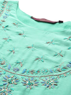 Sangria Women Ethnic Motifs Embroidered Anarkali Kurta | Grocsy