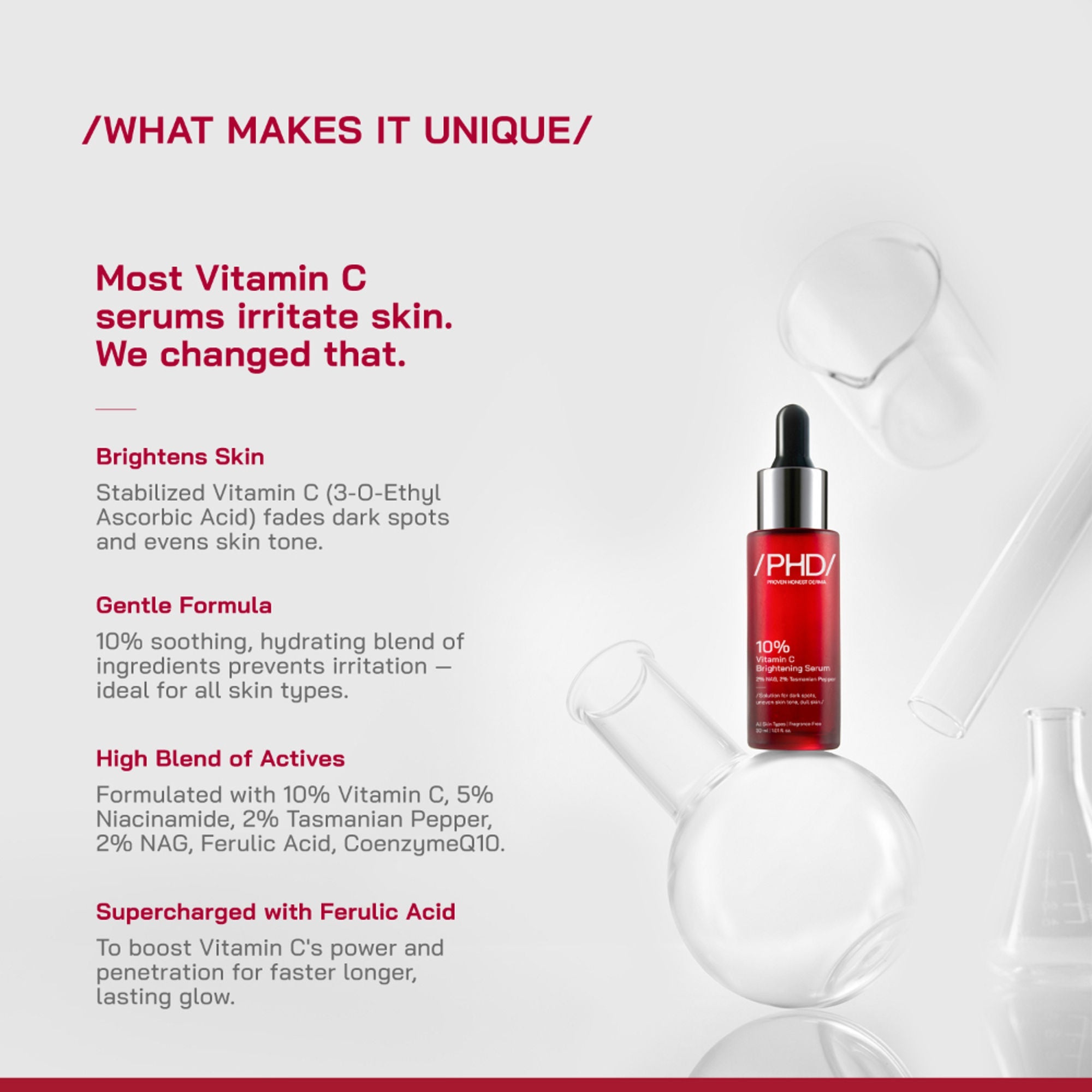 Proven Honest Derma (PHD) 10% Vitamin C Brightening Serum | Grocsy