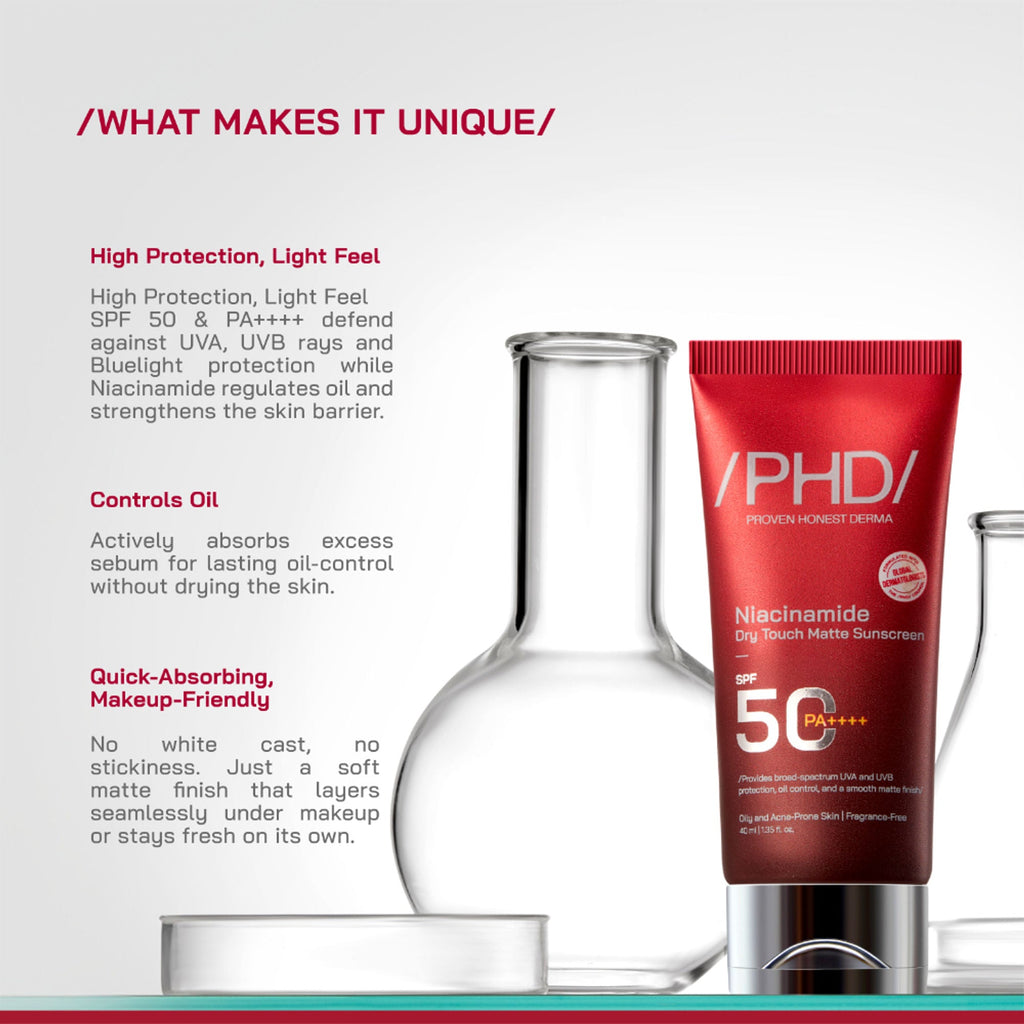 Proven Honest Derma (PHD) Niacinamide Oil-Free Sunscreen SPF 50 PA++++ | Grocsy