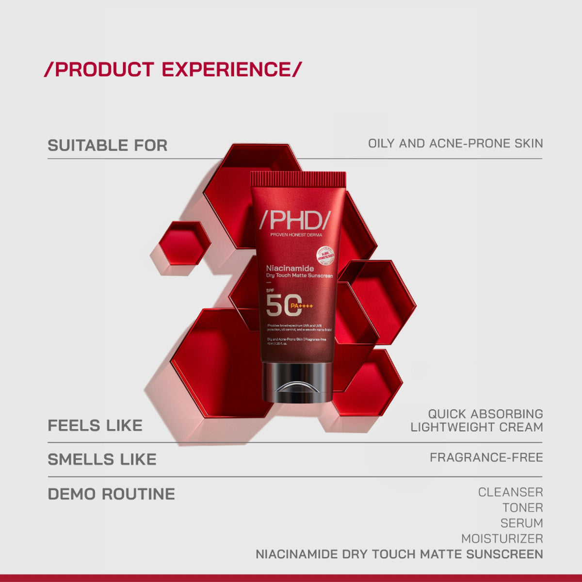 Proven Honest Derma (PHD) Niacinamide Oil-Free Sunscreen SPF 50 PA++++ | Grocsy