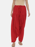 Souchii Red Solid Regular-Fit High-Rise Patiala | Grocsy