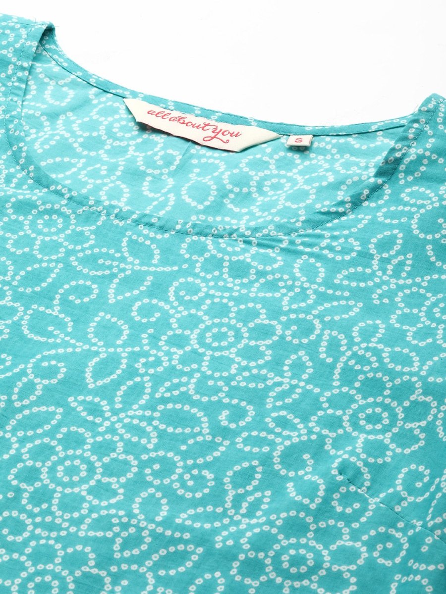 All About You Bandhani Printed Regular Kurta with Trousers | Grocsy
