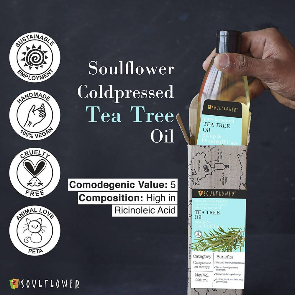 Soulflower Pure & Natural Tea Tree Oil Scalp & Dandruff Care | Grocsy