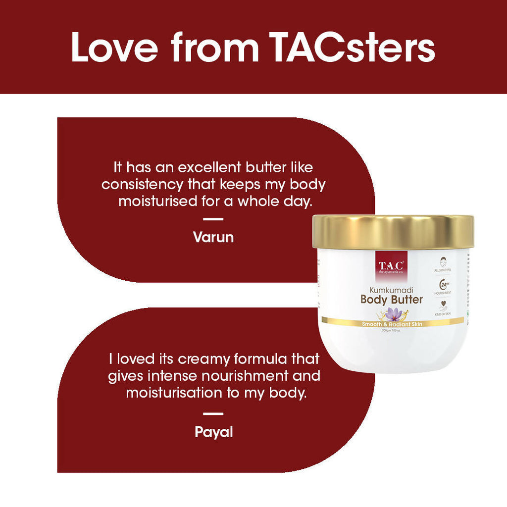 TAC - The Ayurveda Co. Kumkumadi Body Butter With Sandalwood, Saffron & Shea Butter | Grocsy