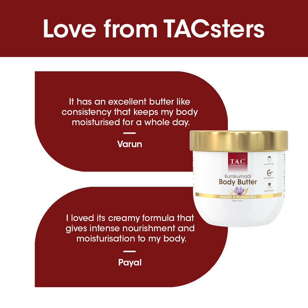 TAC - The Ayurveda Co. Kumkumadi Body Butter With Sandalwood, Saffron & Shea Butter | Grocsy