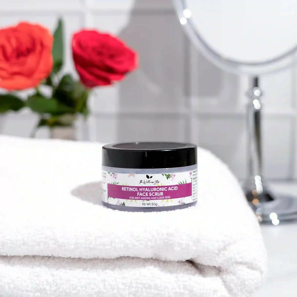 The Wellness Shop Retinol And Hyaluronic Acid Face Scrub | Grocsy