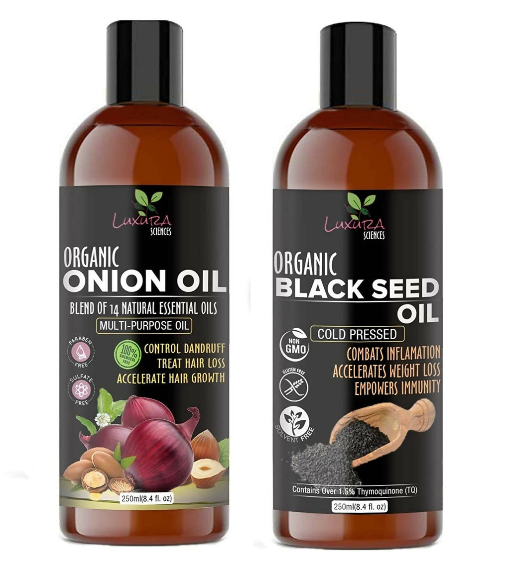 Luxura Sciences Onion Oil and Black Seed Oil | Grocsy