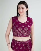 Pink Georgette Sequence Embroidered Lehenga Choli with Dupatta - Tanya | Grocsy