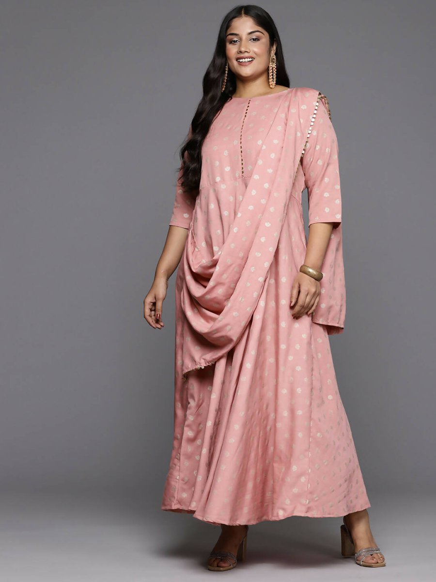 Ahalyaa Women's Traditional wear Ethnic Dress - Pink | Grocsy