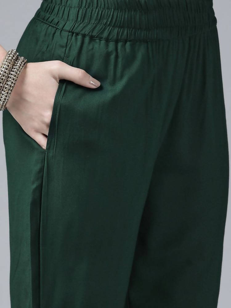 Yufta Women's Rayon Kurti With Pant Dupatta Set | Grocsy