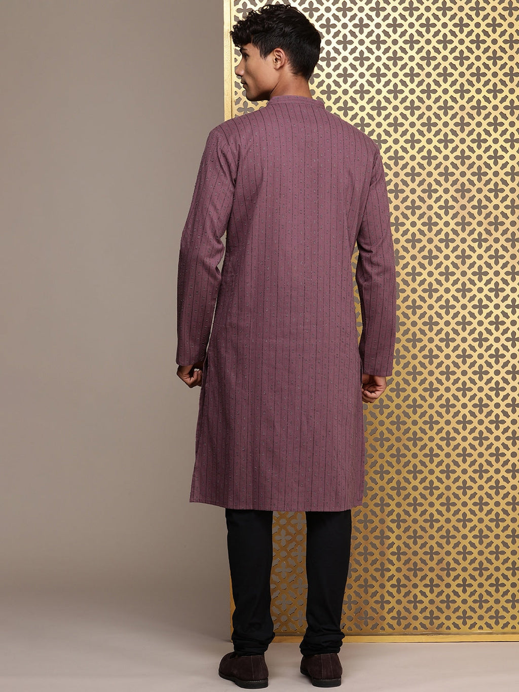 House of Pataudi Woven Design Straight Jashn Kurta | Grocsy