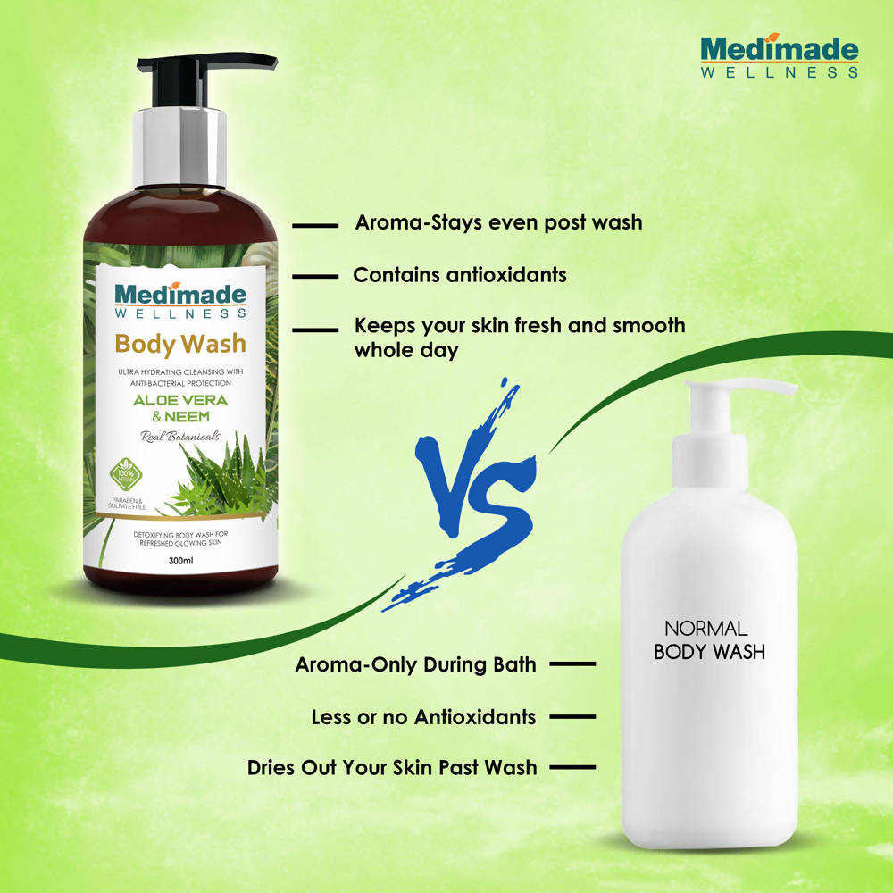 Medimade Wellness Aloevera & Neem Body Wash | Grocsy