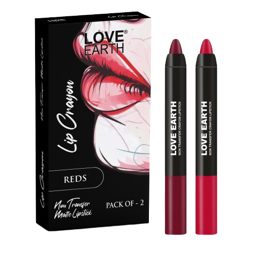 Love Earth Lip Crayon Non-Transfer Lipstick - Reds | Grocsy