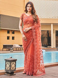 Tikhi Imli Embroidered Net Heavy Work Saree | Grocsy