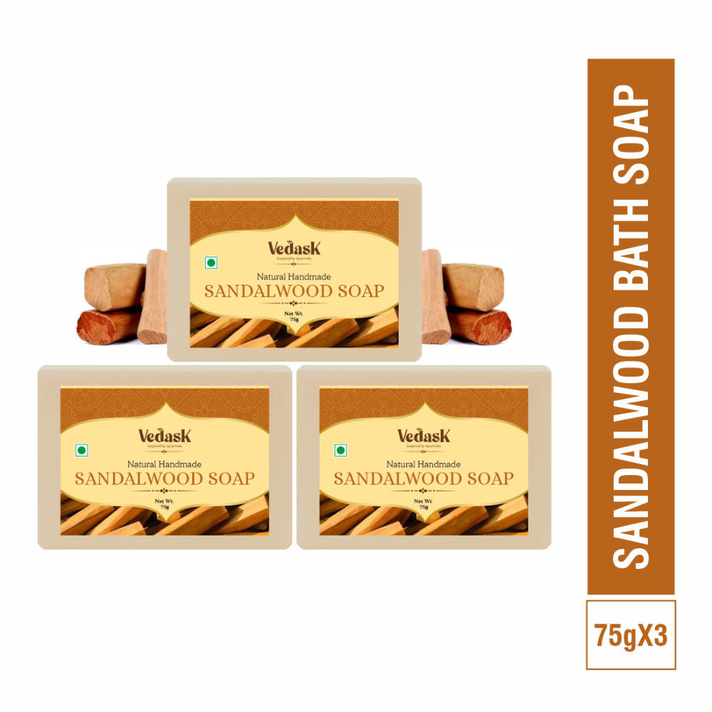 Vedask Organic Handmade Sandalwood Bath Soap | Grocsy