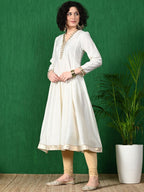 Sangria Sequinned V-Neck Anarkali Kurta | Grocsy