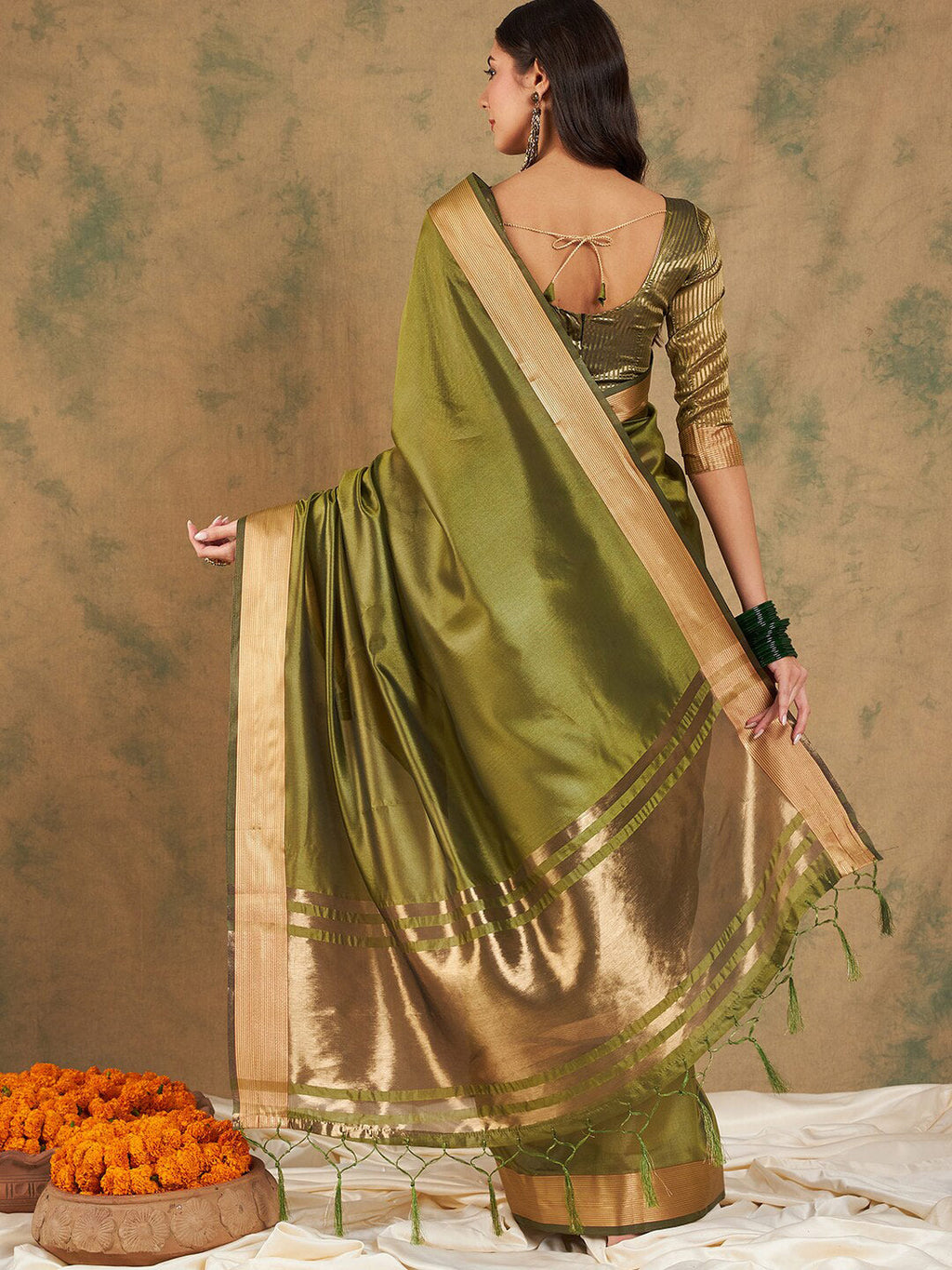 Sangria Woven Design Organza Sarees | Grocsy
