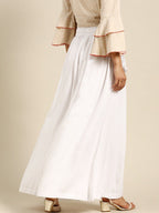 TAG 7 Women Elasticated Flared Ethnic Palazzos | Grocsy