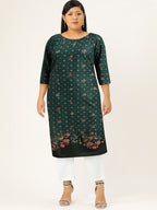 All About You Women Floral & Geometric Printed Straight Kurta | Grocsy