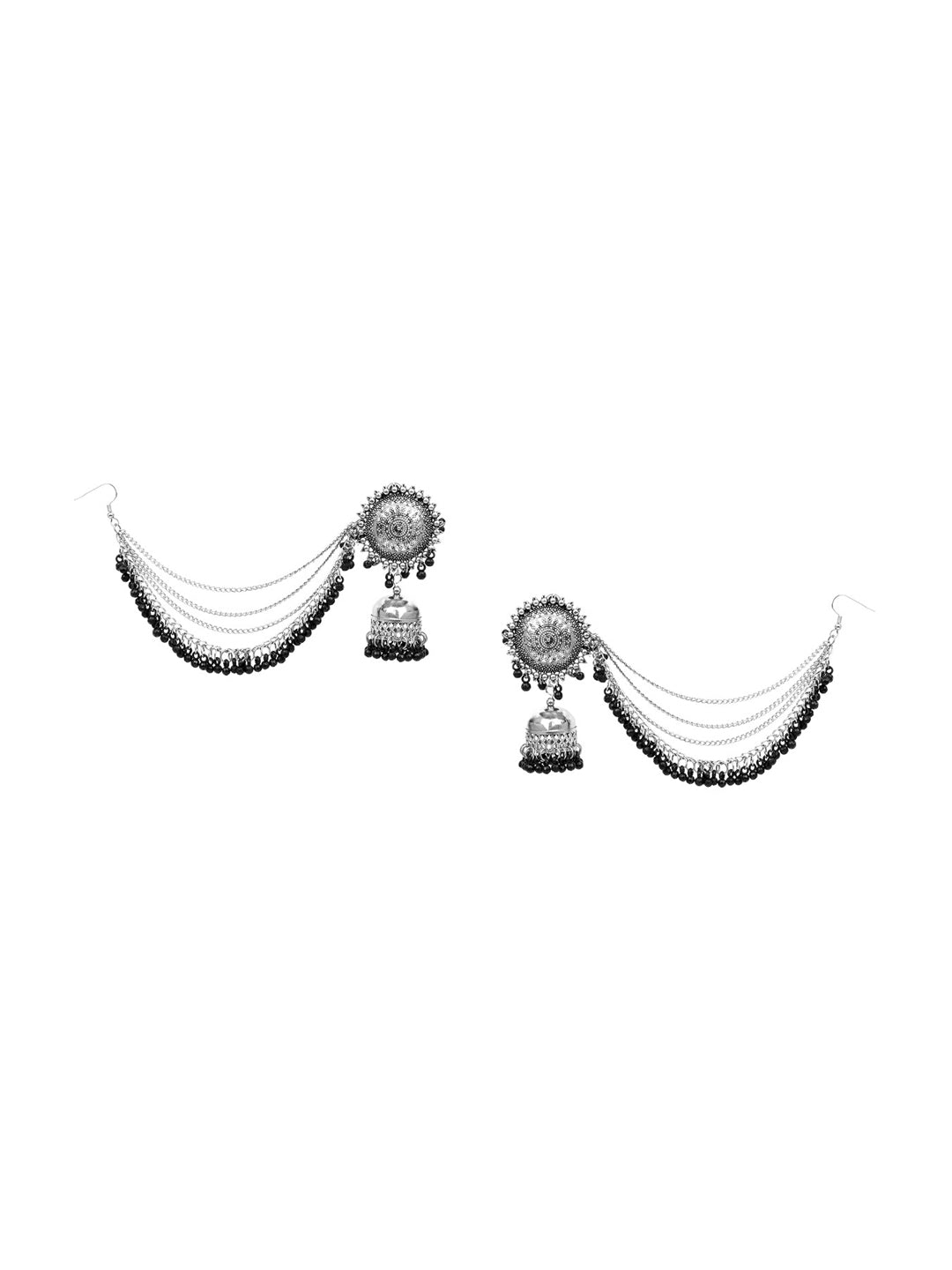 Cardinal Black Oxidised Maang Tikka Set | Grocsy