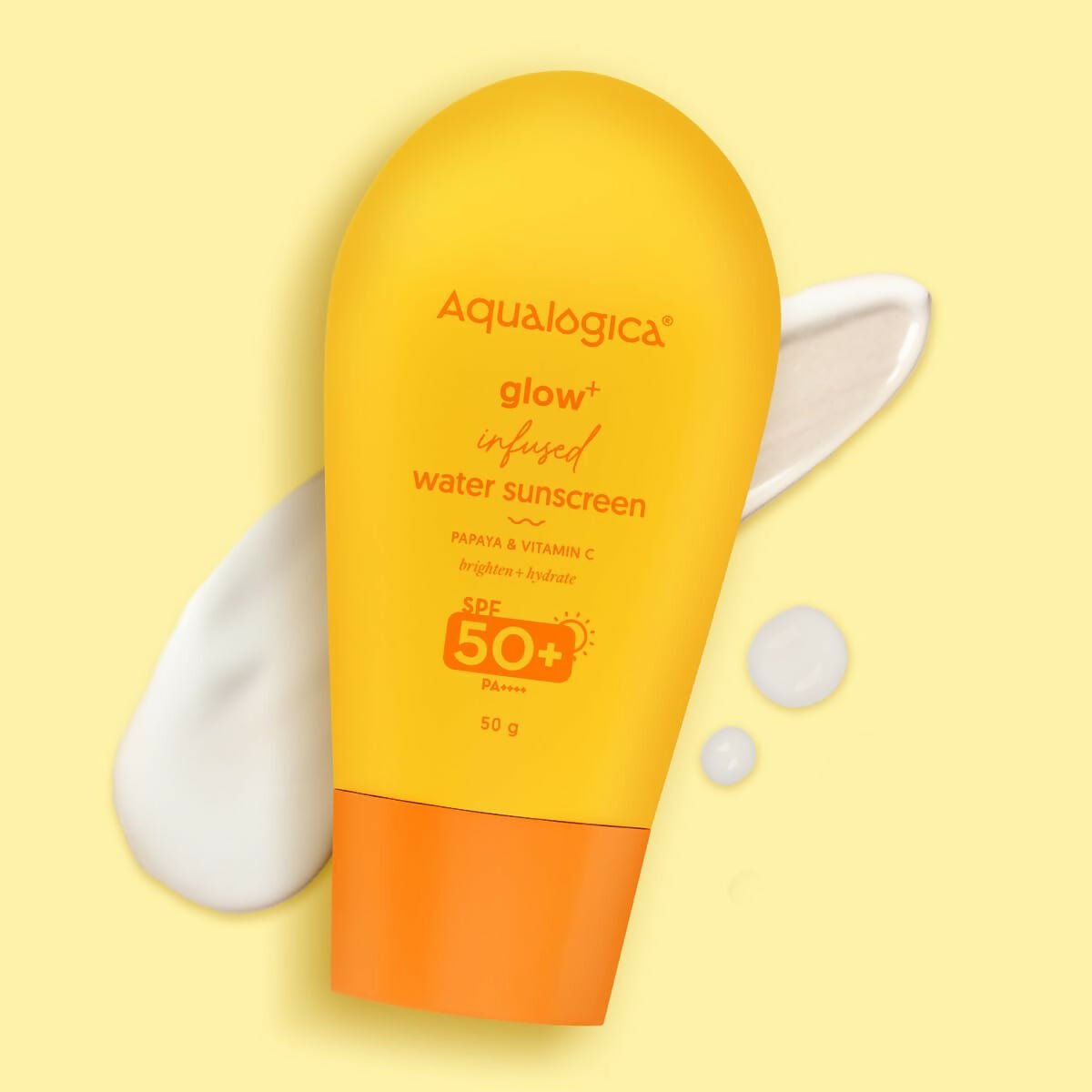 Aqualogica Glow+ Infused Water Sunscreen with Papaya & Vitamin C, Gives Glowing & Hydrated Skin, No White Cast | Grocsy
