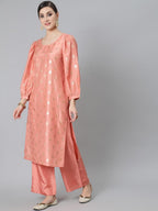 Aks Ethnic Motifs Printed Regular Kurta With Palazzos | Grocsy