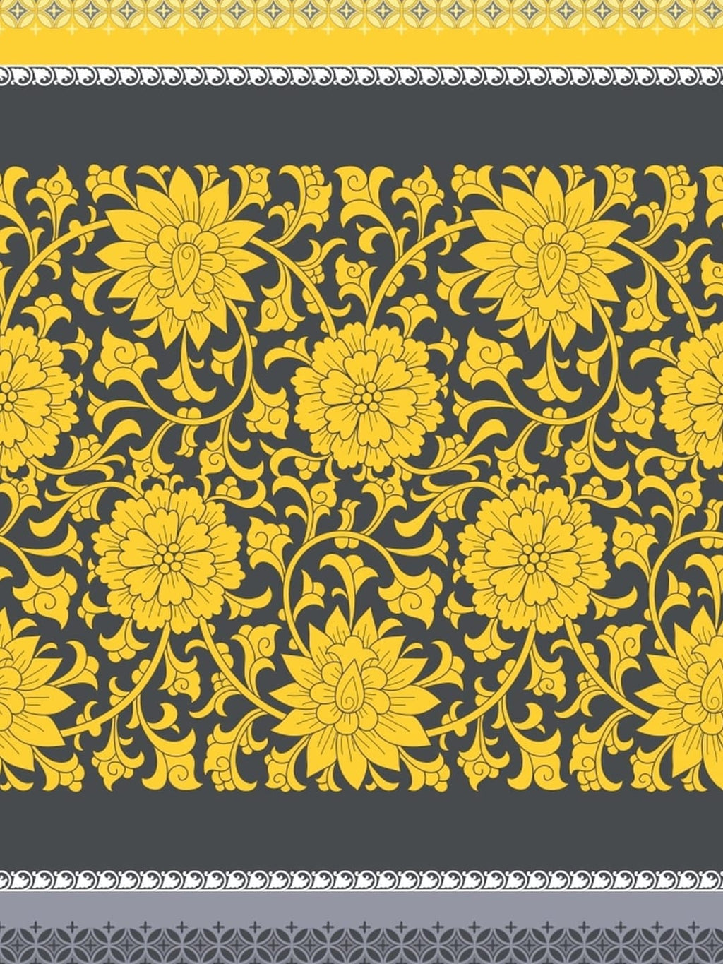 Dreamscape Yellow Ethnic Motifs Cotton 140 TC Fitted Single Bedsheet & 1 Pillow Cover | Grocsy