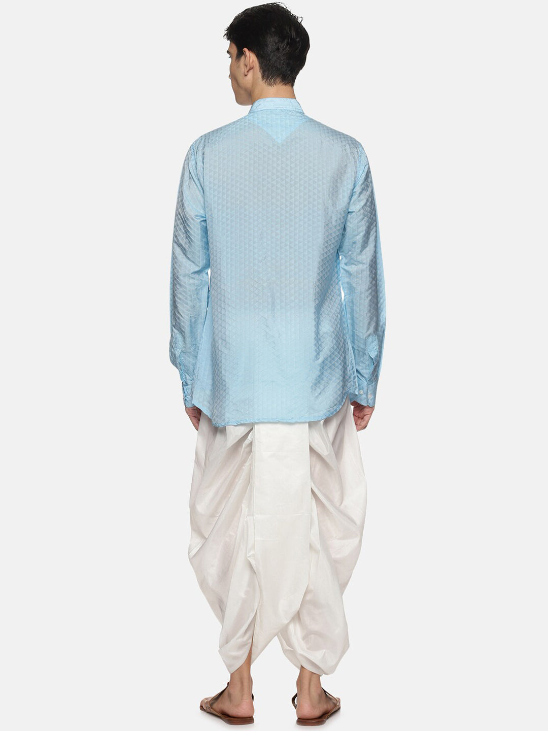 Sethukrishna Mens Blue Kurta with Dhoti Pants | Grocsy