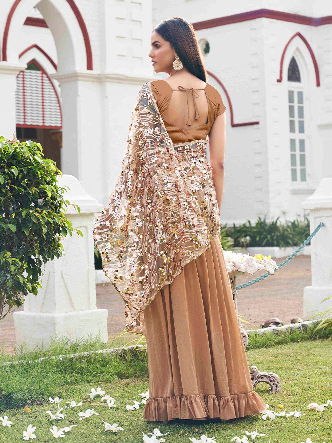 Tikhi Imli Embroidered Sequinned Ready to Wear Saree | Grocsy