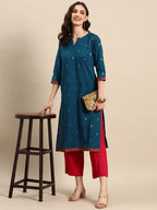 Sangria Geometric Printed Kurta | Grocsy