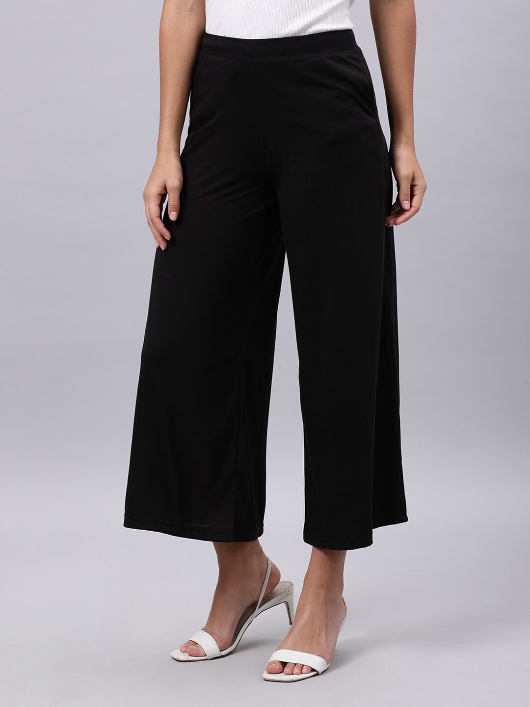 Souchii Black Liva Palazzos | Grocsy