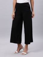 Souchii Women Black Liva Solid Palazzos | Grocsy