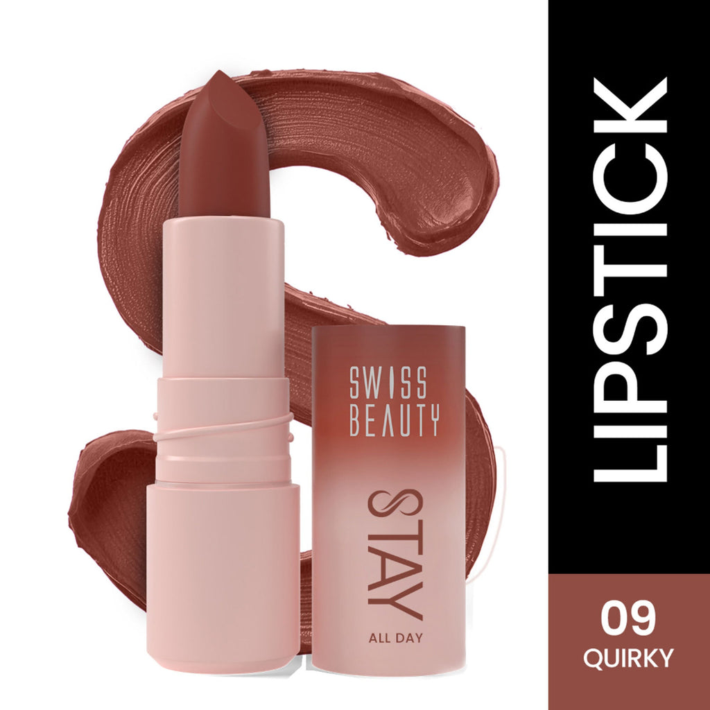 Swiss Beauty Stay All Day Lipstick - 09 Quirky | Grocsy