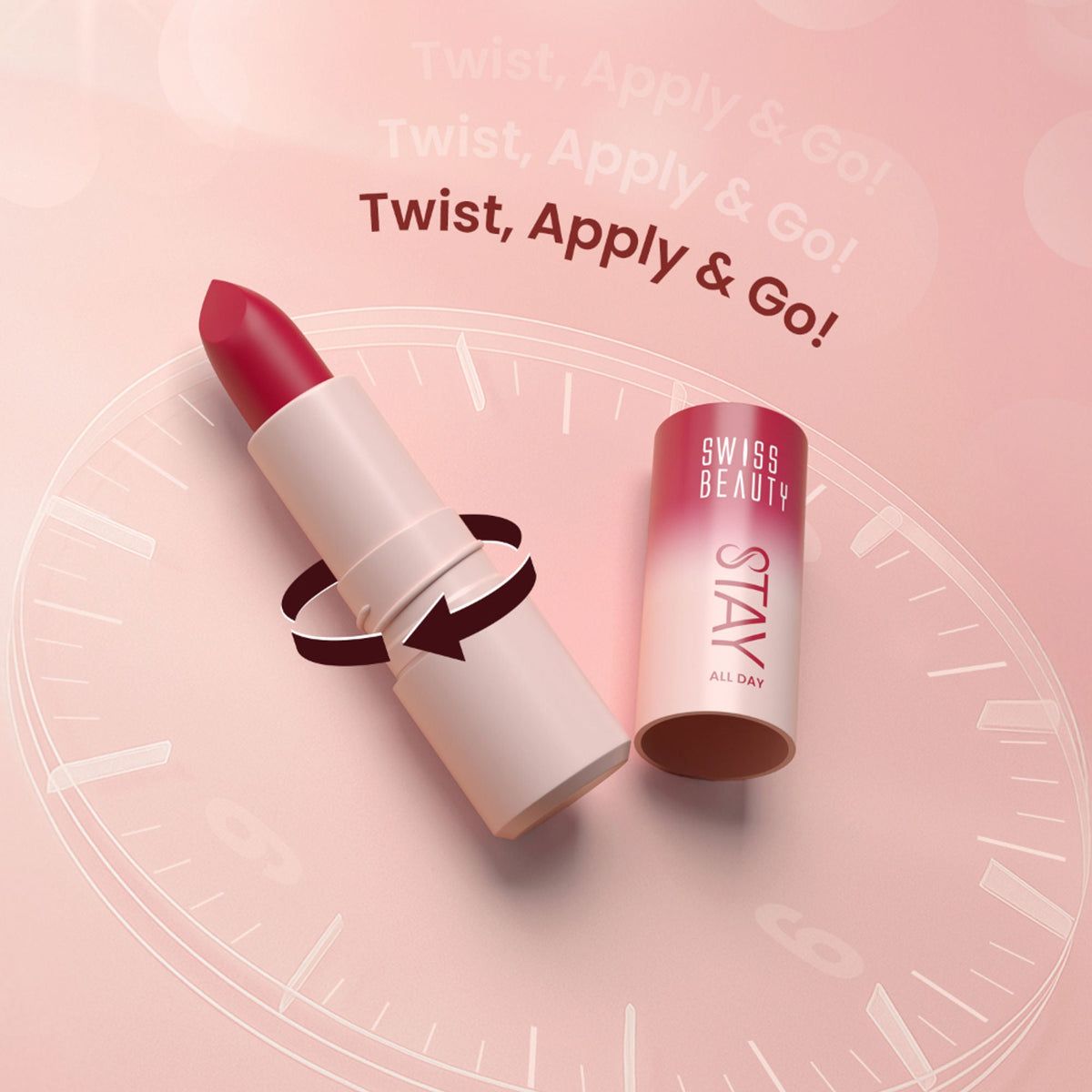 Swiss Beauty Stay All Day Lipstick - 09 Quirky | Grocsy