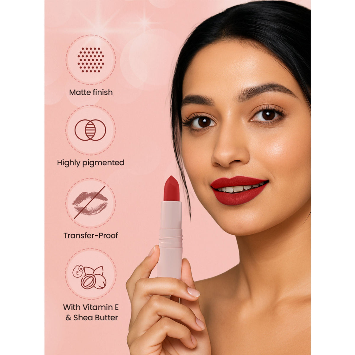 Swiss Beauty Stay All Day Lipstick - 10 Foxy | Grocsy