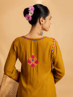 HOUSE OF KARI Floral Yoke Design Chikankari Kurta With Palazzo | Grocsy