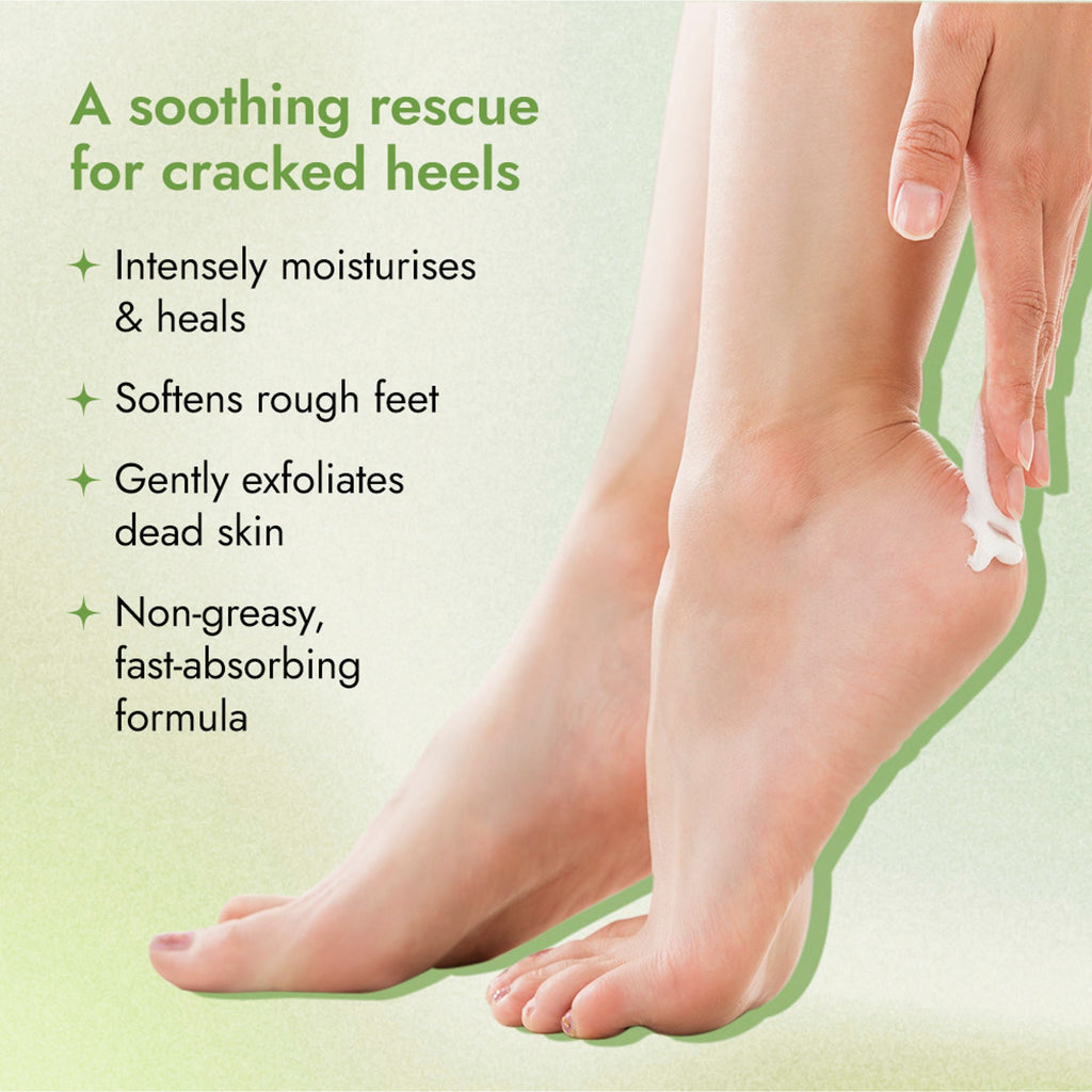 Nykaa Skin Happy Heels 20%Urea, 2%Lactic Acid Foot Cream-Dry & Cracked Feet - Tea Tree & Aloe Vera | Grocsy