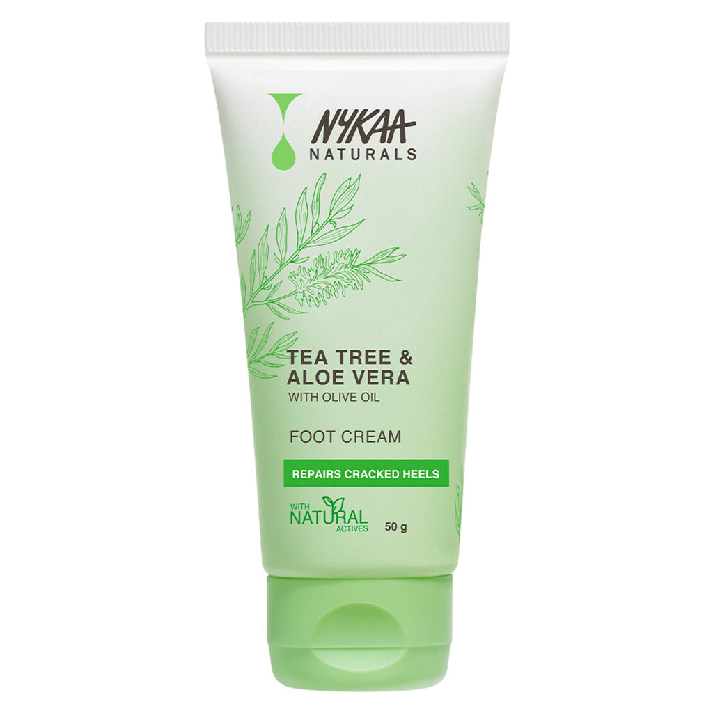 Nykaa Skin Happy Heels 20%Urea, 2%Lactic Acid Foot Cream-Dry & Cracked Feet - Tea Tree & Aloe Vera | Grocsy
