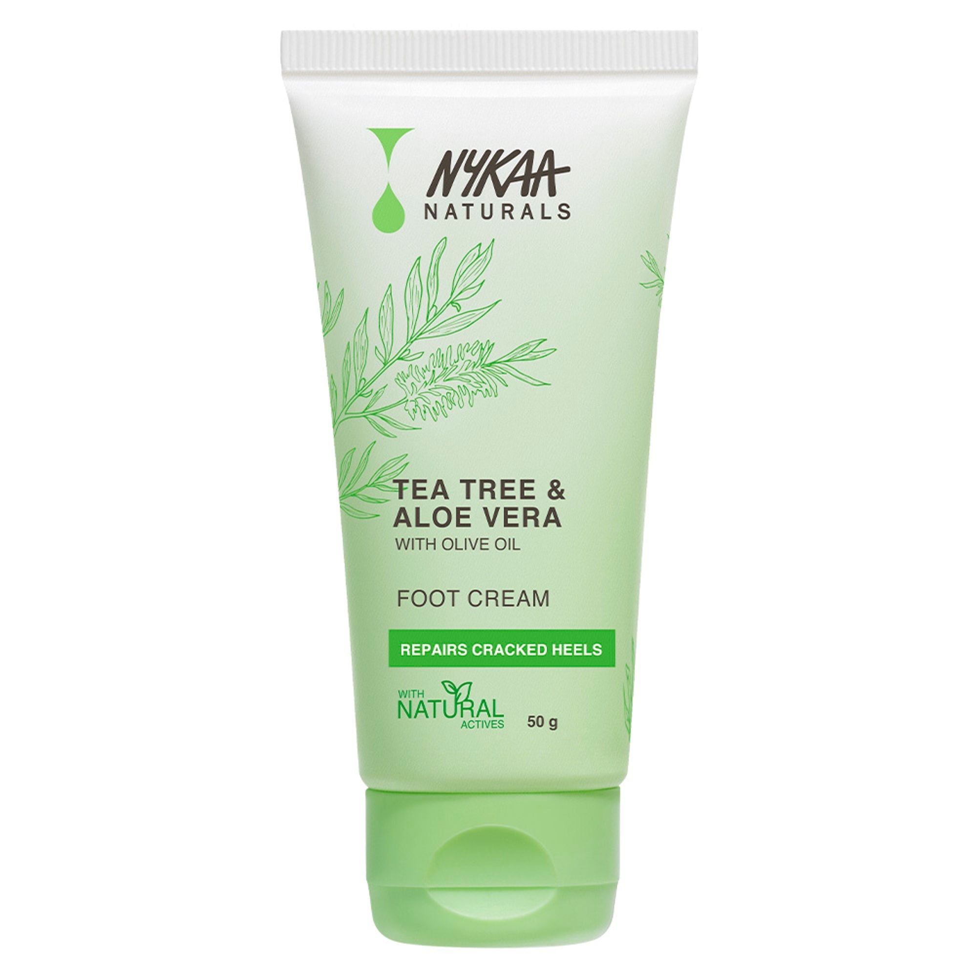 Nykaa Skin Happy Heels 20%Urea, 2%Lactic Acid Foot Cream-Dry & Cracked Feet - Tea Tree & Aloe Vera | Grocsy