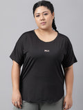 MKH Plus Size Drop Shoulder Sleeves Dri FIT Relaxed Fit Sports T-shirt | Grocsy