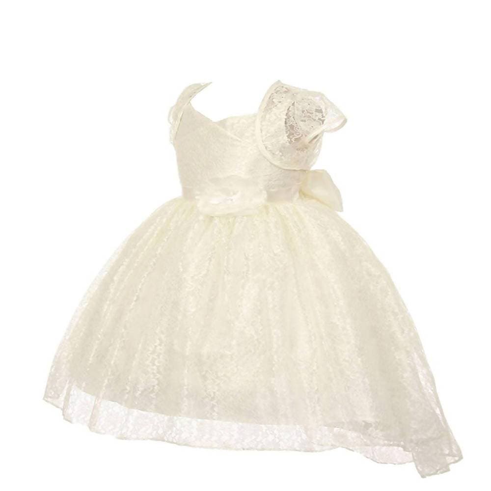 Asmaani Baby Girl's Off-White Colour Satin A-Line Maxi Full Length Dress (AS-DRESS-22160) | Grocsy