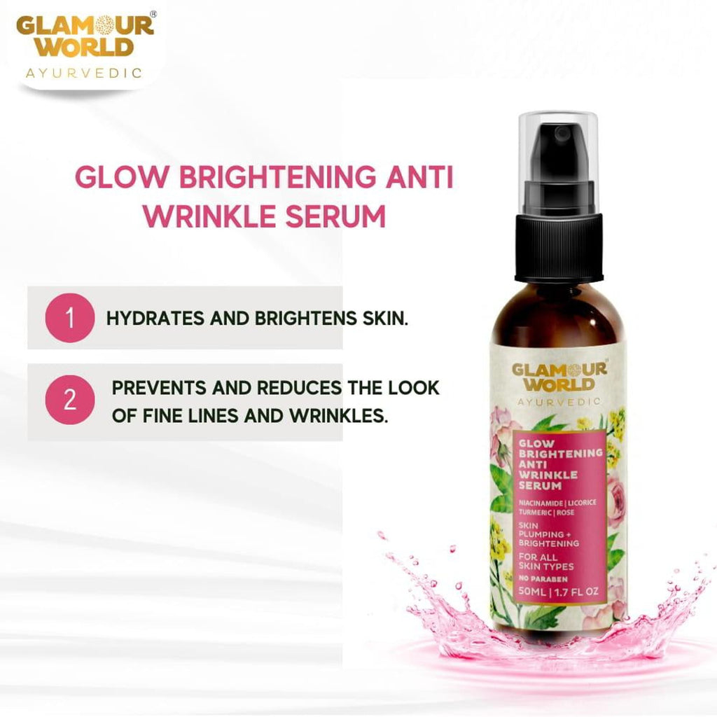 GLAMOUR WORLD AYURVEDIC Glow Brightening Anti Wrinkle Serum | Grocsy