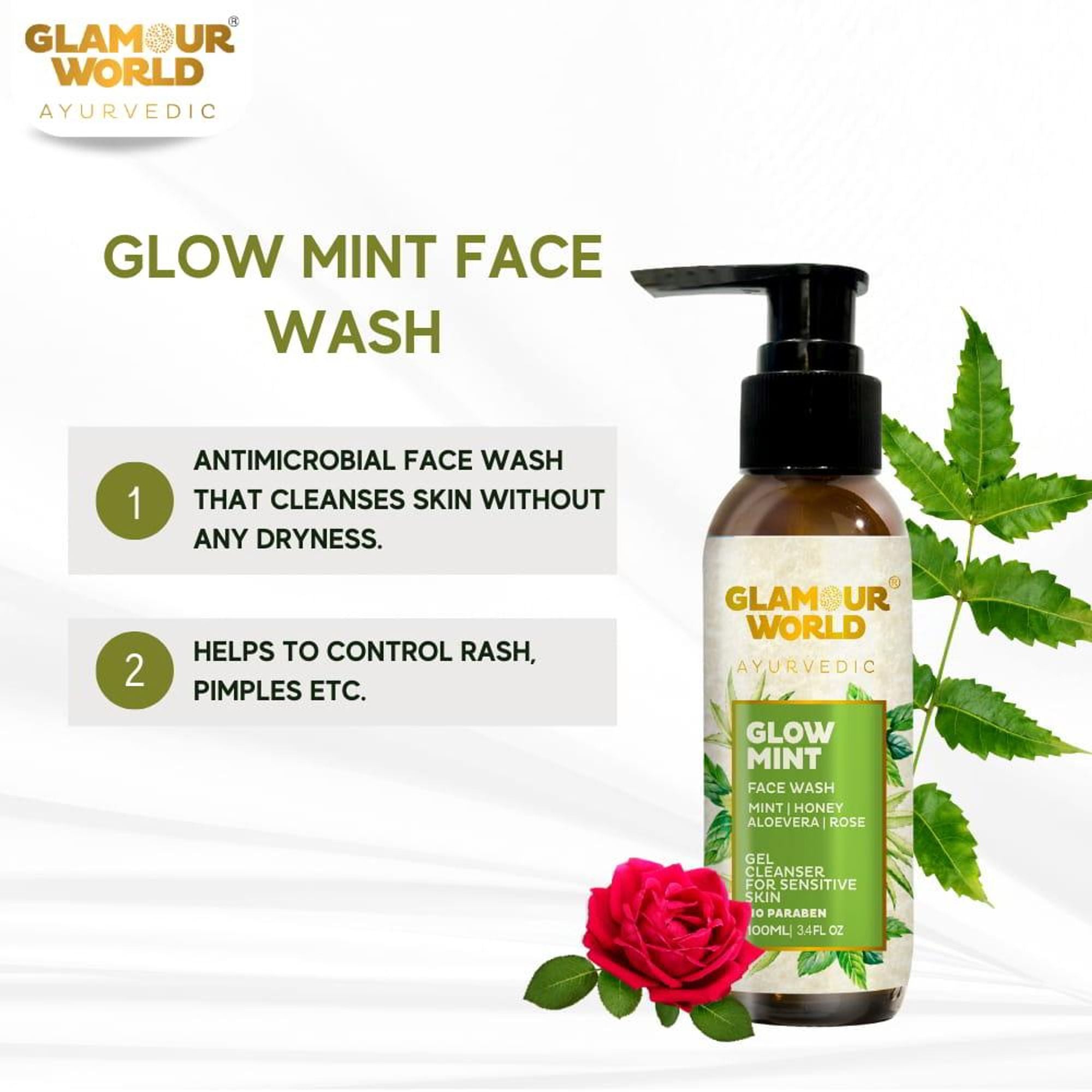 GLAMOUR WORLD AYURVEDIC Glow Mint Face Wash | Grocsy