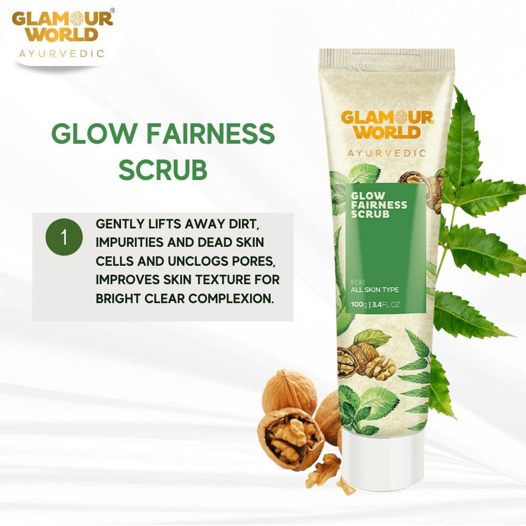 GLAMOUR WORLD AYURVEDIC Glow Fairness Scrub | Grocsy